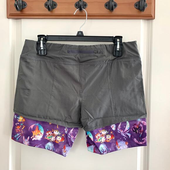 3/$15 NEW Dota 2 Logo Printed Shorts with Zippered Pocket in Gray/Purple - Picture 4 of 9